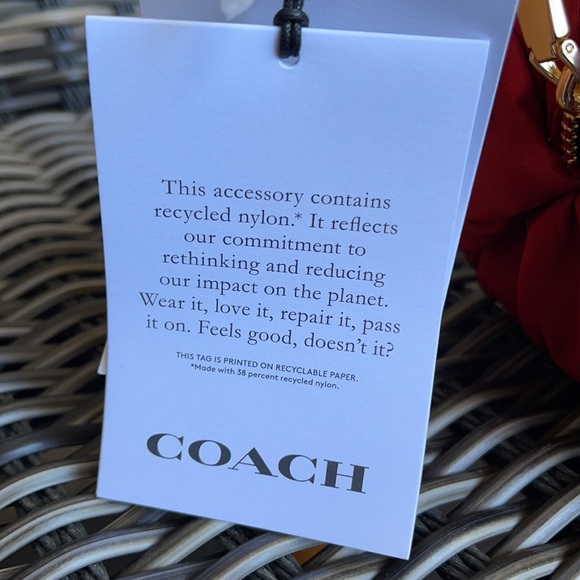 COACH Small Boxy Cosmetic Case With Ruching - Picture 15 of 16